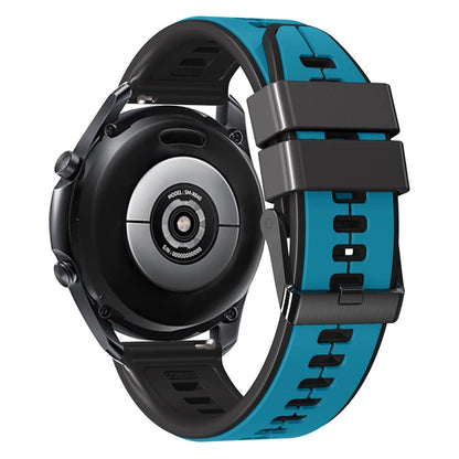 22mm Universal dual color silicone strap - Blue / Black#serie_9
