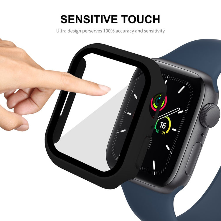 Meget Fed Apple Watch Series 7 41mm Cover med Skærmbeskytter i Plastik og Hærdet Glas - Gennemsigtig#serie_2