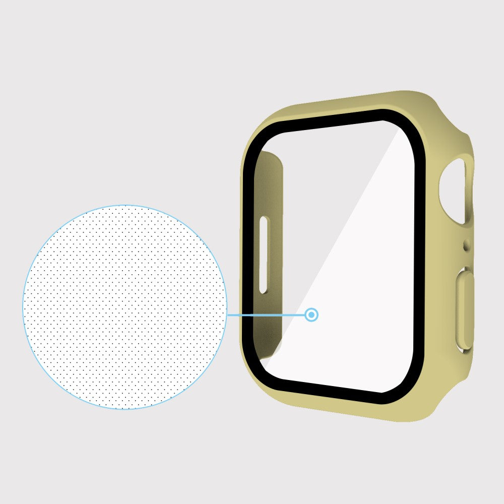 Mega Fint Apple Watch Series 7 41mm Cover med Skærmbeskytter i Plastik og Hærdet Glas - Gul#serie_11