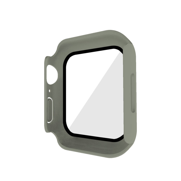 Mega Fint Apple Watch Series 7 41mm Cover med Skærmbeskytter i Plastik og Hærdet Glas - Brun#serie_9