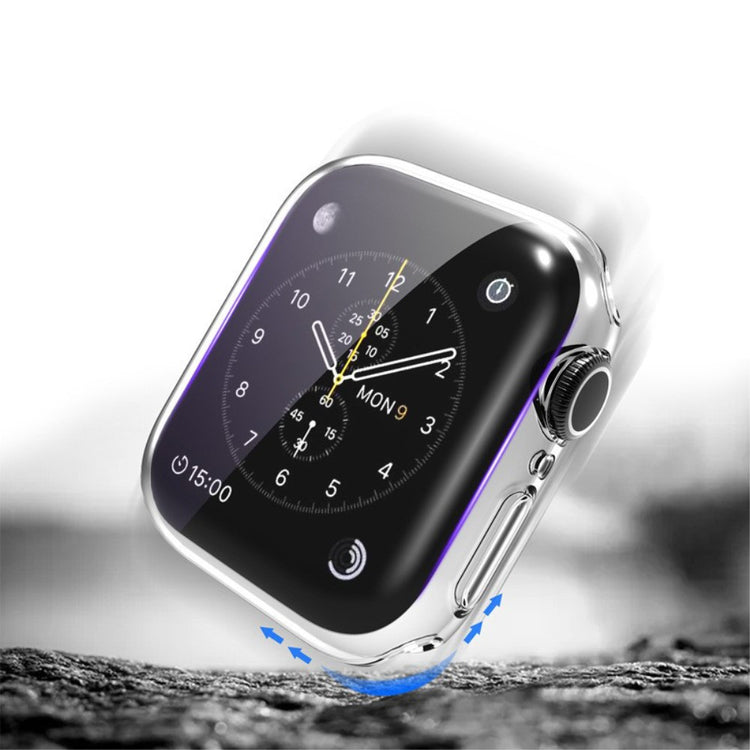 Super Fed Apple Watch Series 7 41mm Cover med Skærmbeskytter i Silikone - Hvid#serie_9