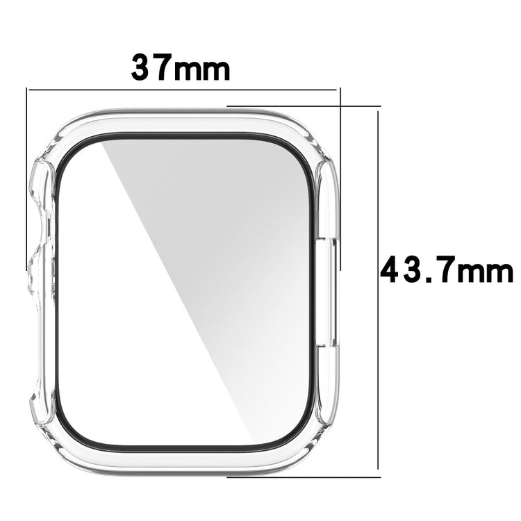 Fint Apple Watch Series 7 41mm Cover med Skærmbeskytter i Plastik og Hærdet Glas - Hvid#serie_1