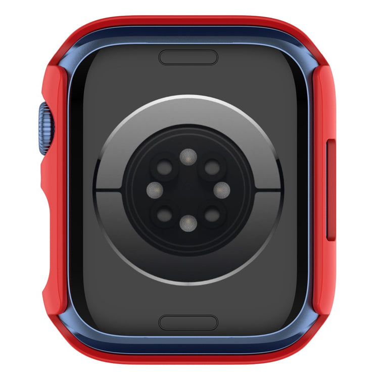 Fint Apple Watch Series 7 41mm Cover med Skærmbeskytter i Plastik og Hærdet Glas - Rød#serie_4