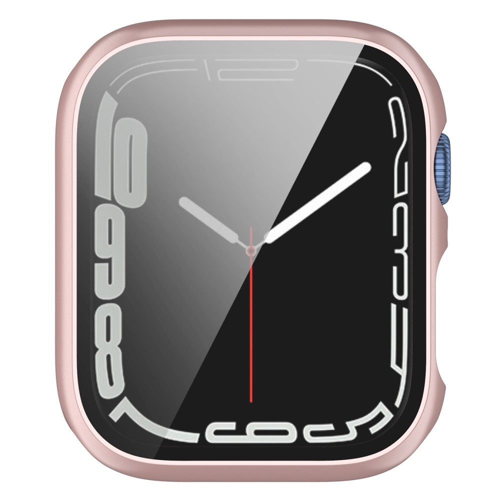 Fint Apple Watch Series 7 41mm Cover med Skærmbeskytter i Plastik og Hærdet Glas - Pink#serie_6