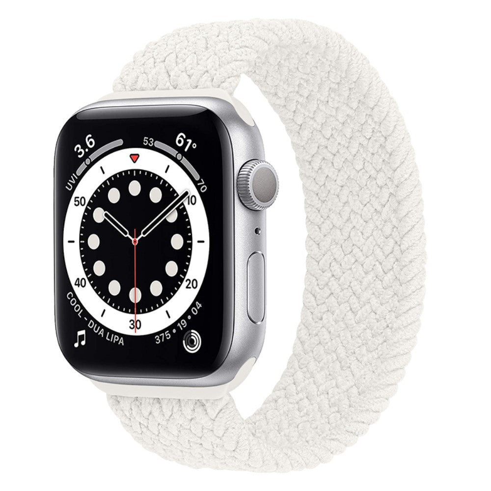 Super fed Apple Watch Series 7 41mm Nylon Rem - Størrelse: S - Hvid#serie_22