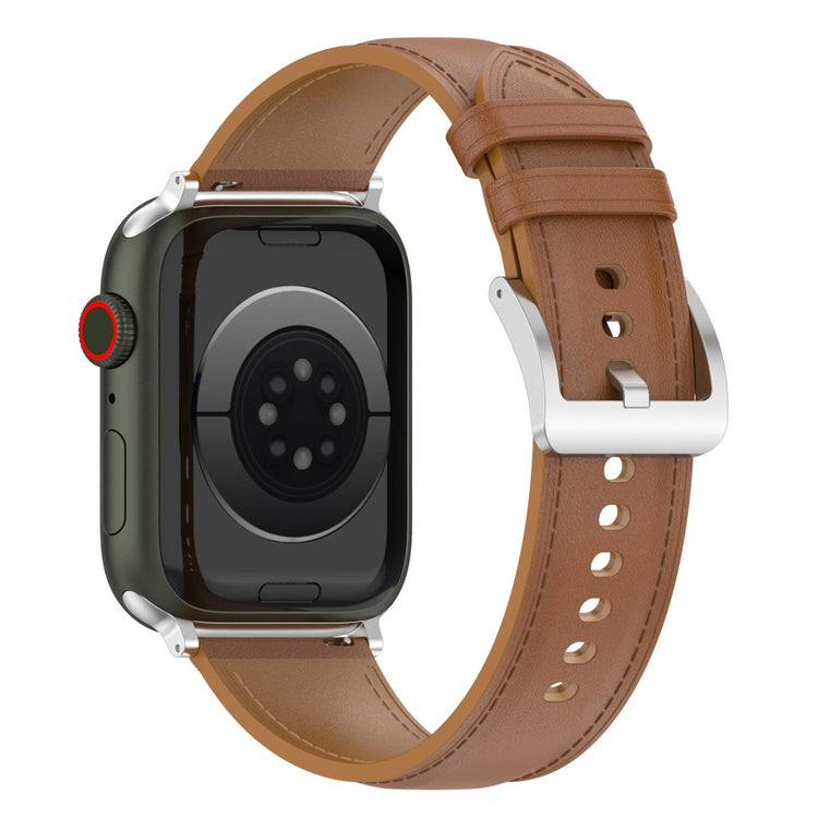 Rigtigt smuk Apple Watch Series 7 41mm Ægte læder Rem - Brun#serie_4