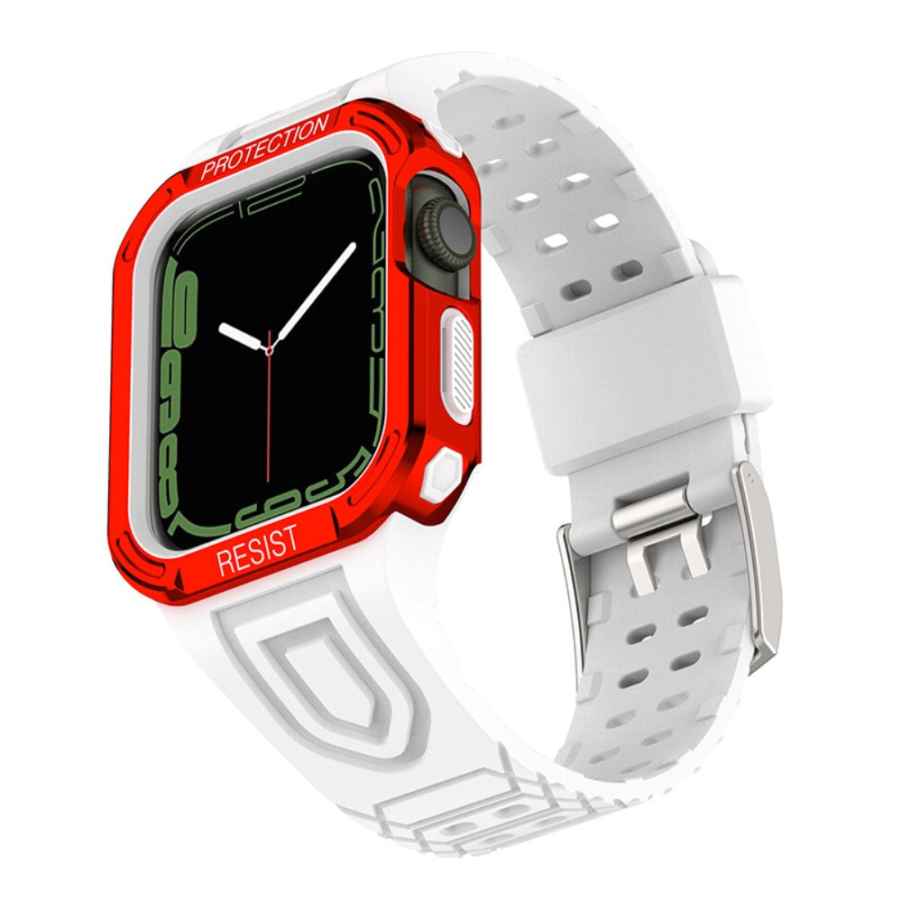 Apple Watch Series 7 41mm Silikone Rem med Cover - Rød#serie_2