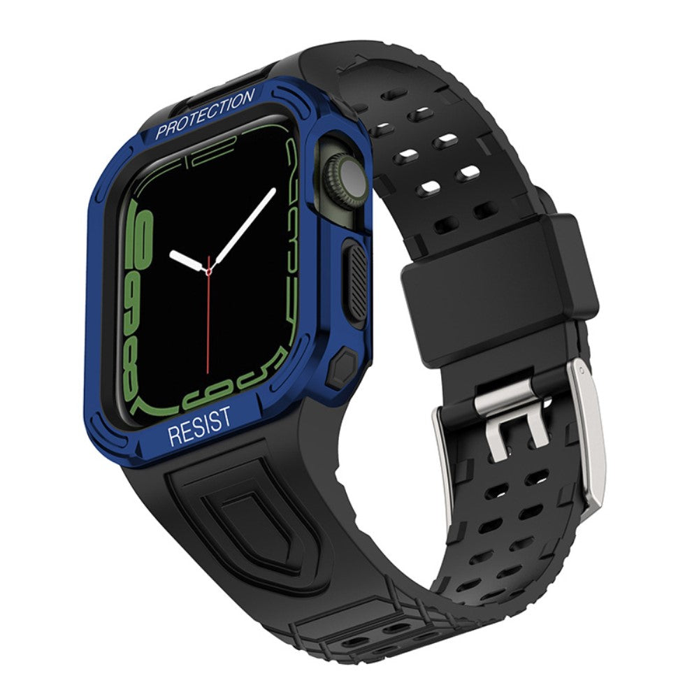 Apple Watch Series 7 41mm Silikone Rem med Cover - Sort#serie_8