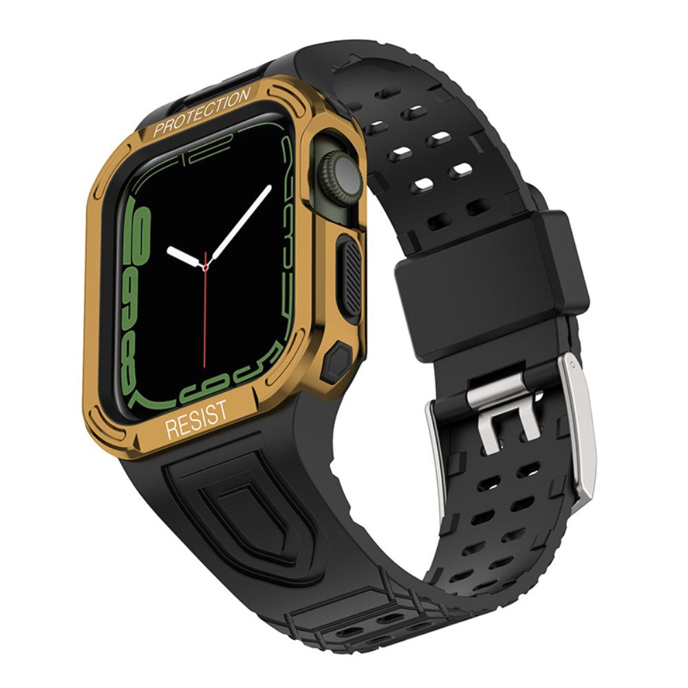 Apple Watch Series 7 41mm Silikone Rem med Cover - Sort#serie_9