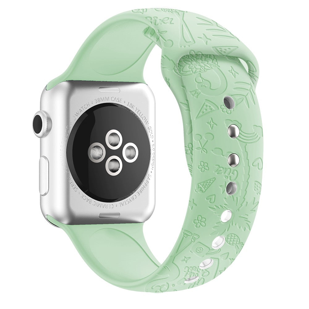 Skøn Apple Watch Series 7 41mm Silikone Rem - Grøn#serie_13