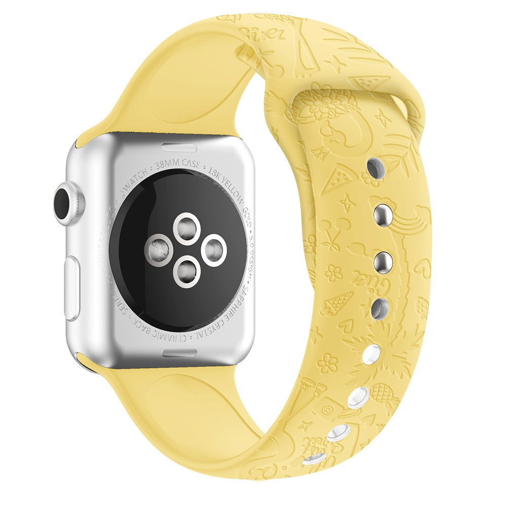 Skøn Apple Watch Series 7 41mm Silikone Rem - Gul#serie_14