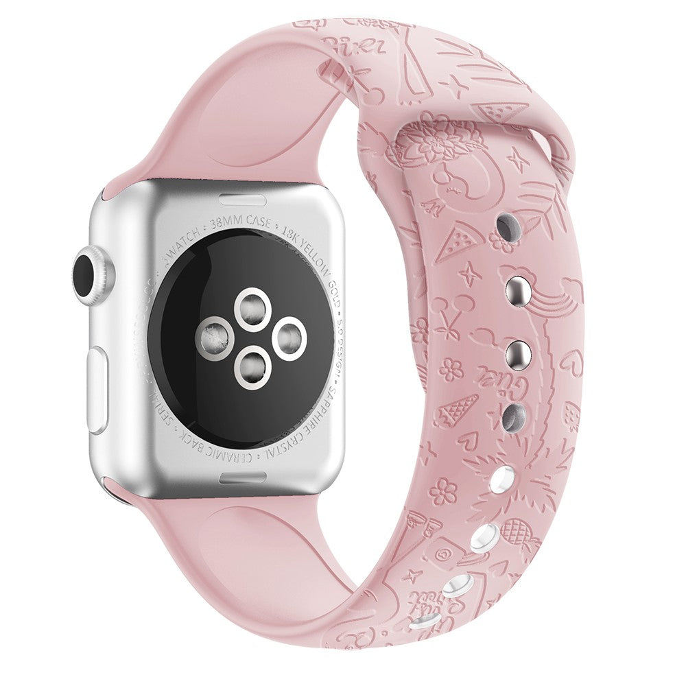 Skøn Apple Watch Series 7 41mm Silikone Rem - Pink#serie_15