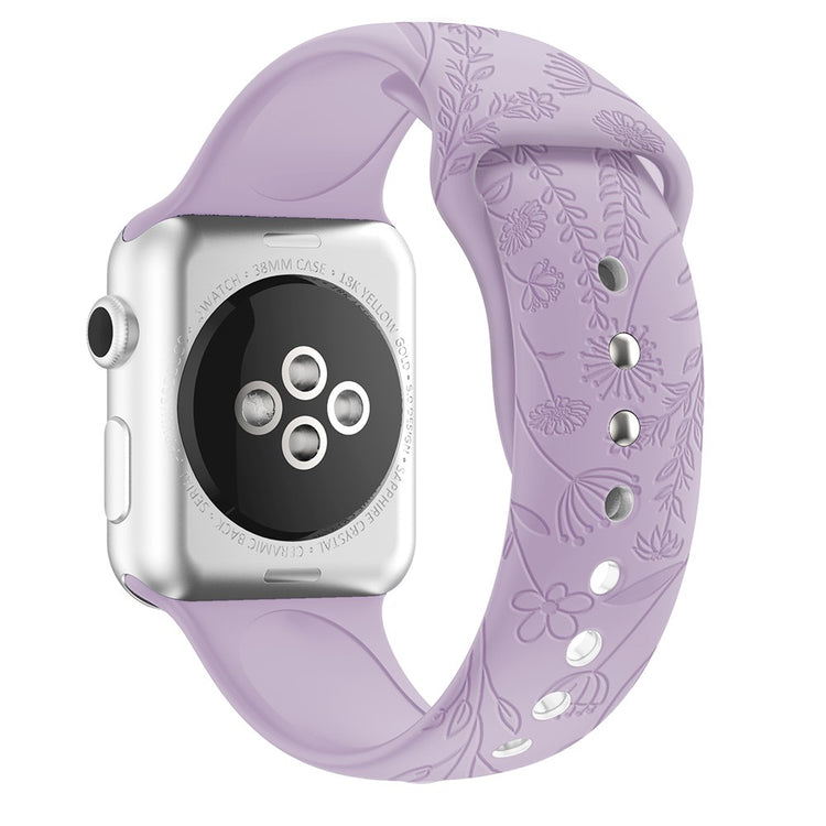 Skøn Apple Watch Series 7 41mm Silikone Rem - Lilla#serie_21