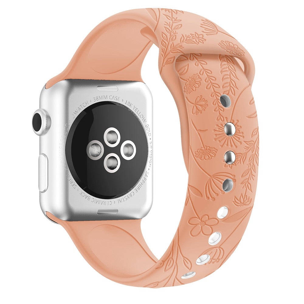 Skøn Apple Watch Series 7 41mm Silikone Rem - Orange#serie_24