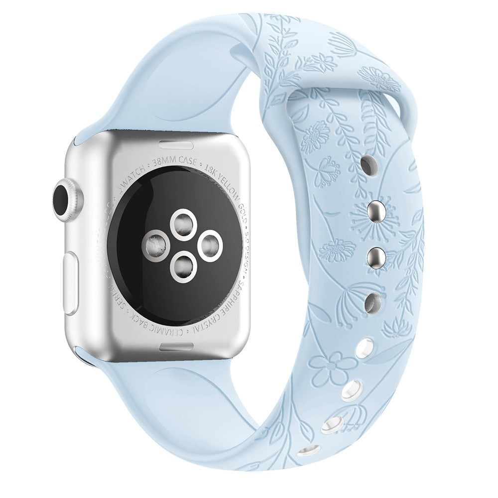 Skøn Apple Watch Series 7 41mm Silikone Rem - Blå#serie_25