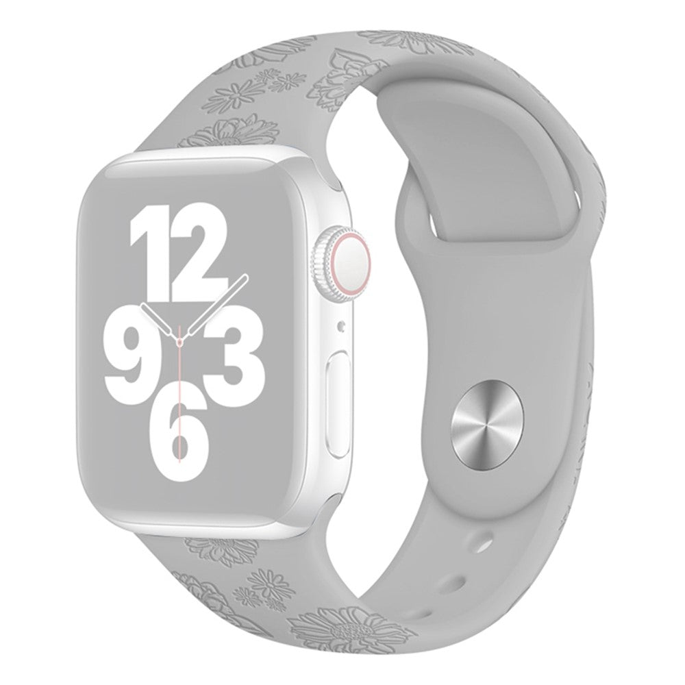 Rigtigt fint Apple Watch Series 7 41mm Silikone Rem - Sølv#serie_15