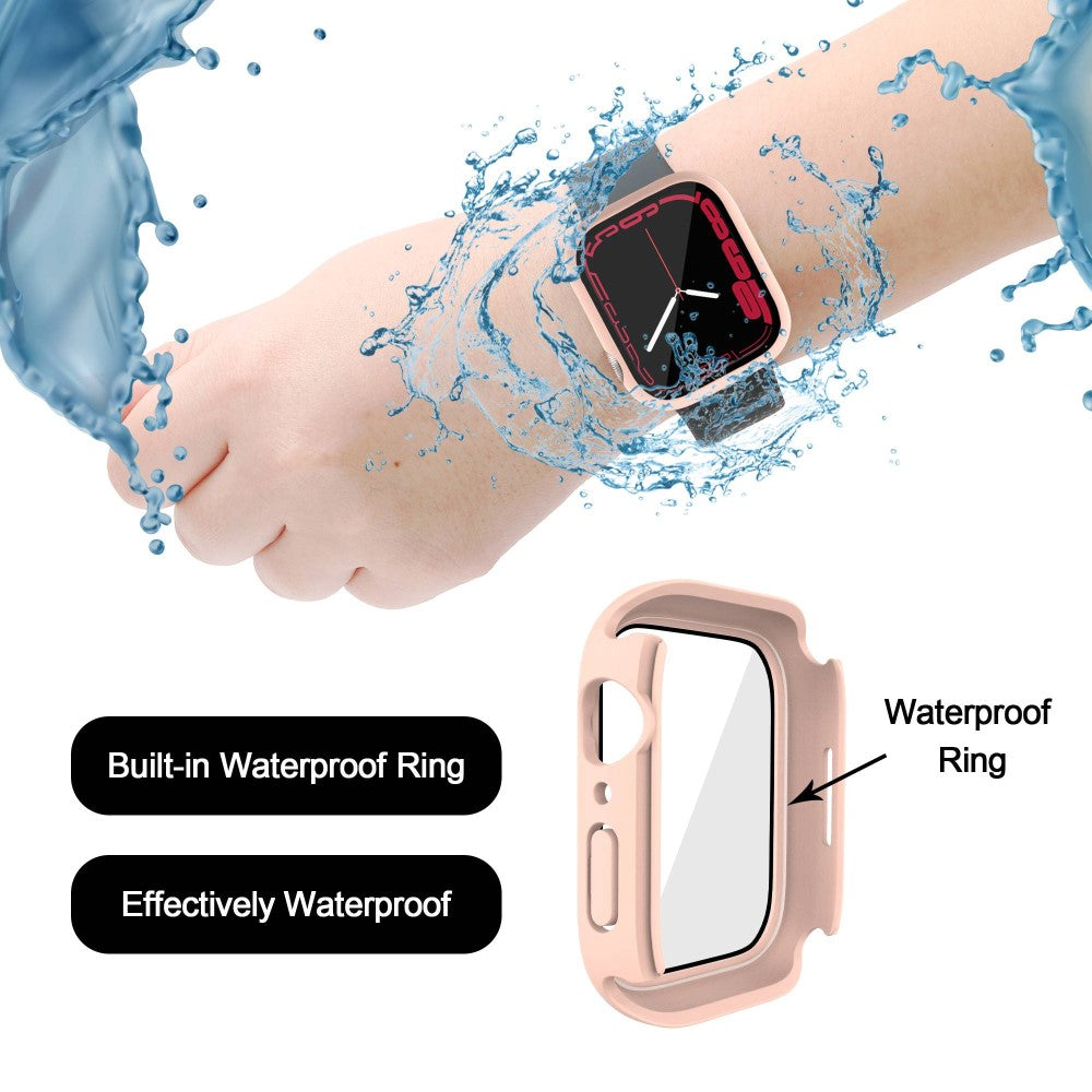 Apple Watch Series 7 41mm Elegant Plastik og Glas Bumper  - Pink#serie_1