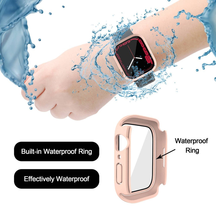 Apple Watch Series 7 41mm Elegant Plastik og Glas Bumper  - Pink#serie_1