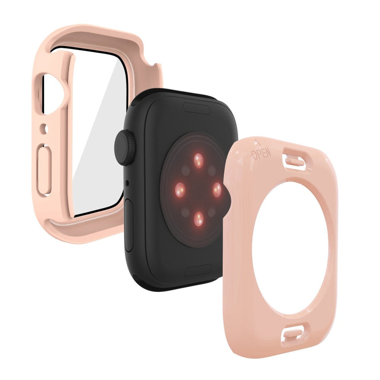 Apple Watch Series 7 41mm Elegant Plastik og Glas Bumper  - Pink#serie_1