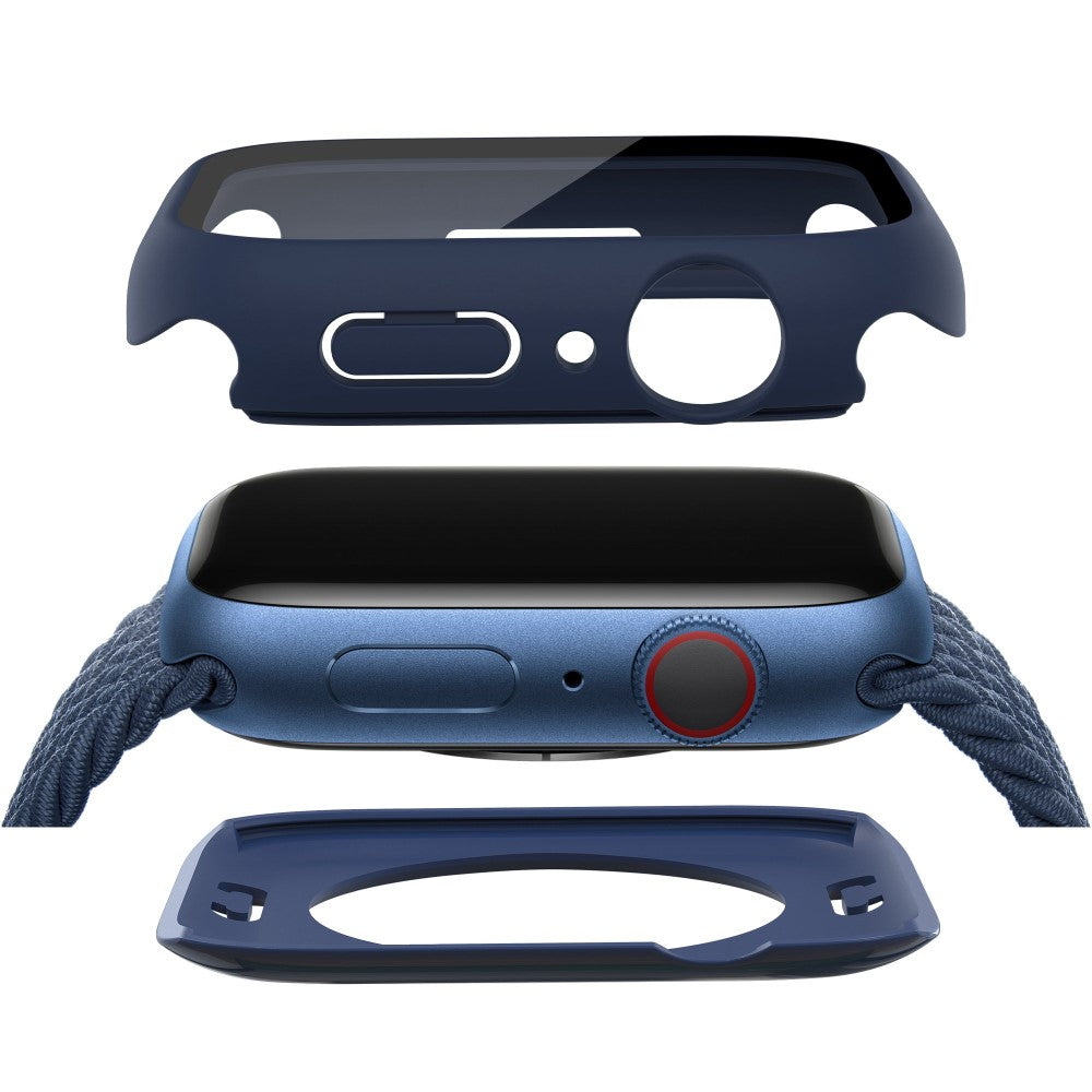 Apple Watch Series 7 41mm Elegant Plastik og Glas Bumper  - Blå#serie_2