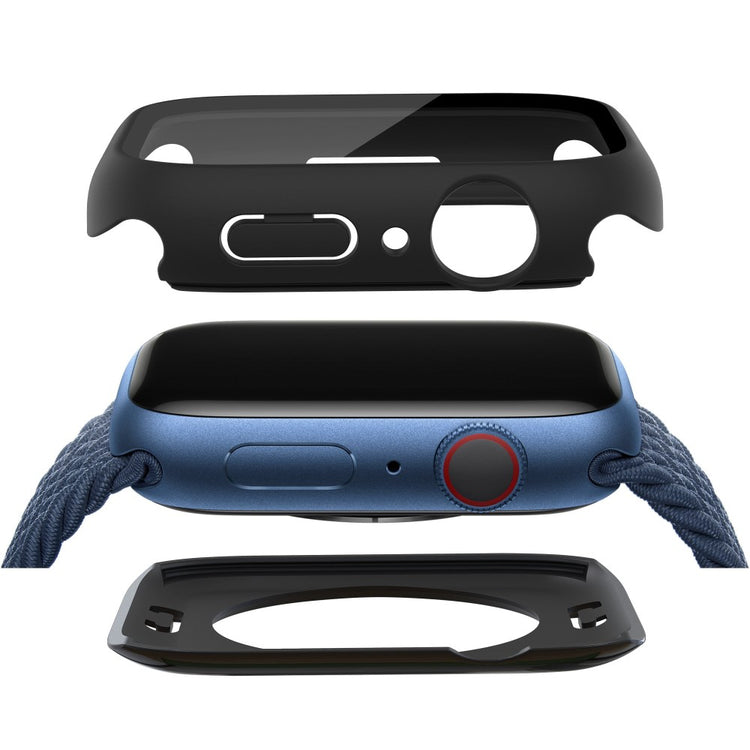 Apple Watch Series 7 41mm Elegant Plastik og Glas Bumper  - Sort#serie_5