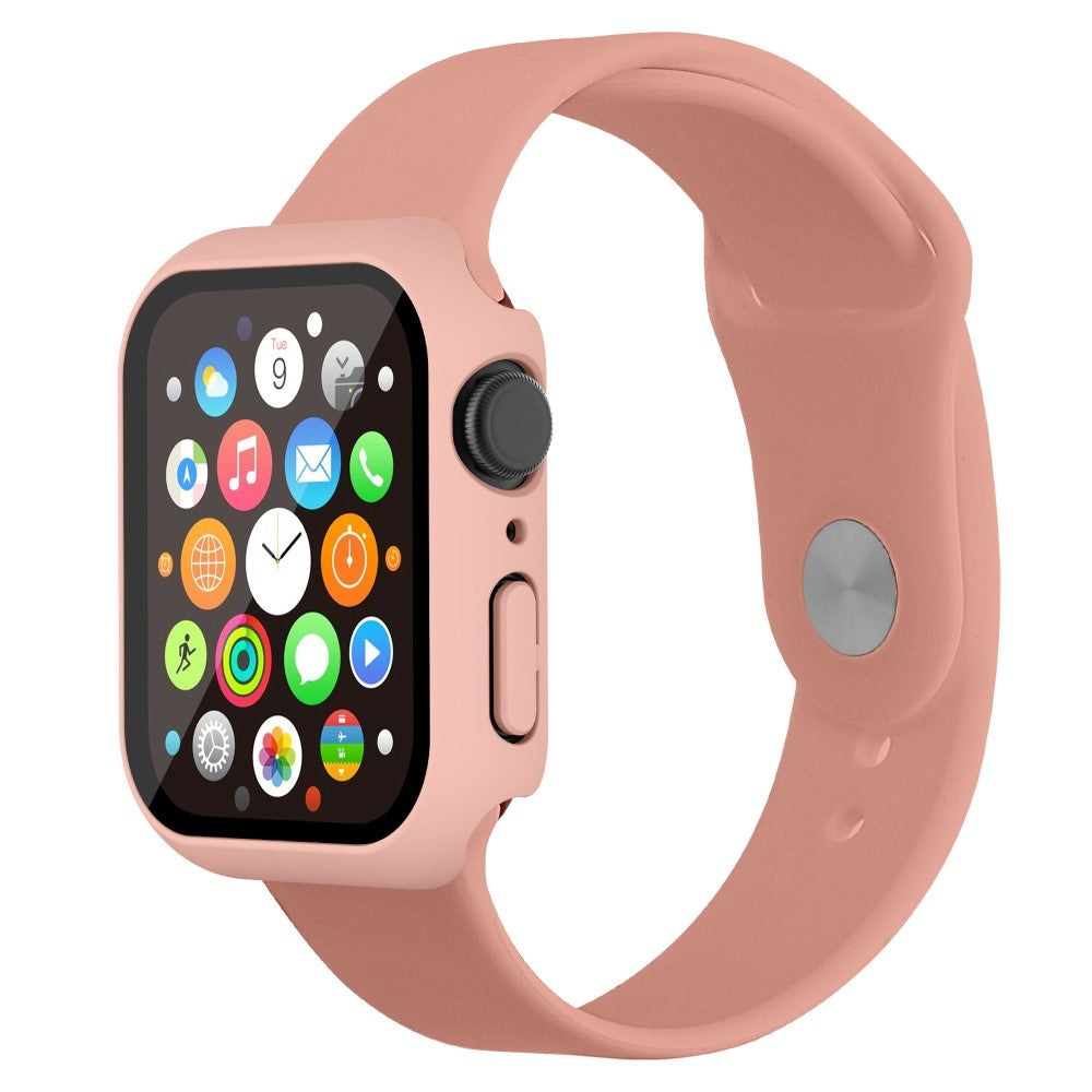 Vildt Godt Apple Watch Series 7 41mm Cover med Skærmbeskytter i Plastik og Hærdet Glas - Pink#serie_2