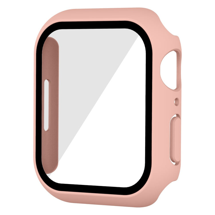 Vildt Godt Apple Watch Series 7 41mm Cover med Skærmbeskytter i Plastik og Hærdet Glas - Pink#serie_2