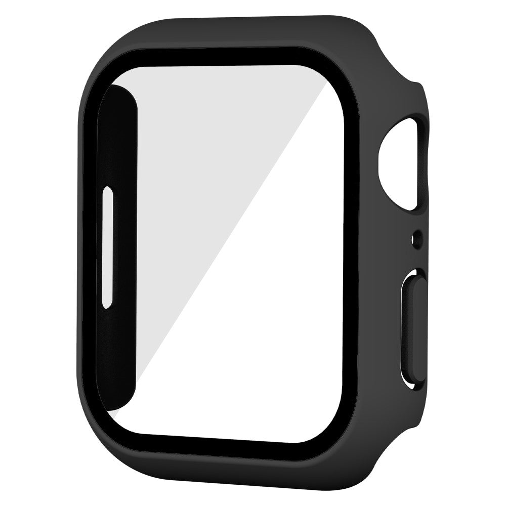 Vildt Godt Apple Watch Series 7 41mm Cover med Skærmbeskytter i Plastik og Hærdet Glas - Sort#serie_3