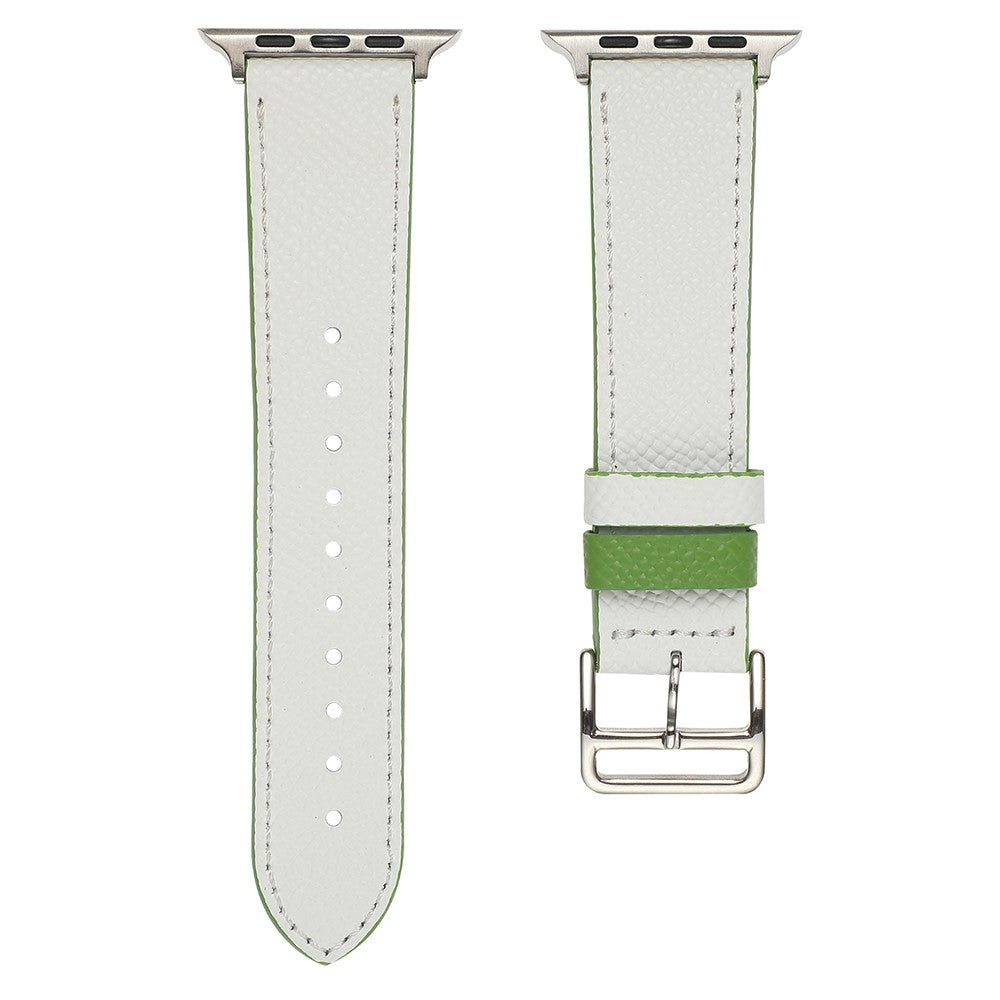 Meget pænt Apple Watch Series 7 41mm Ægte læder Rem - Hvid#serie_3