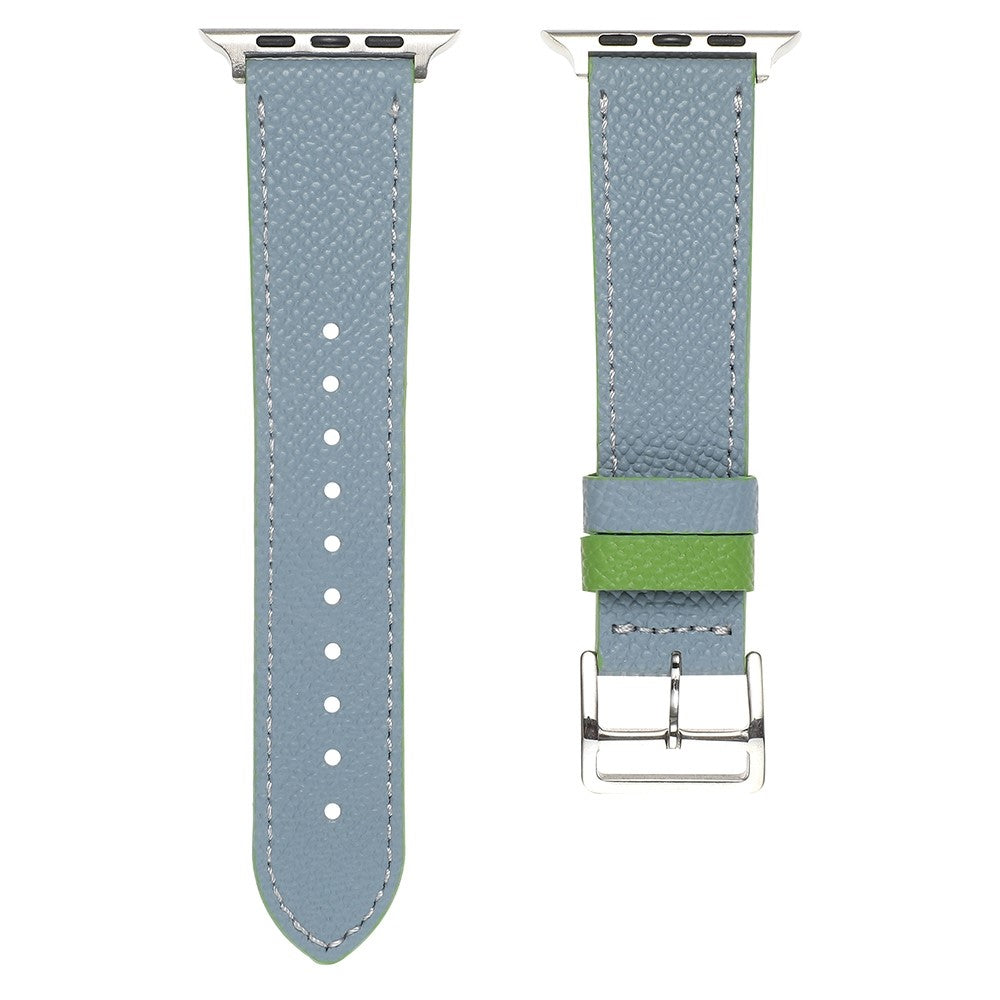 Meget pænt Apple Watch Series 7 41mm Ægte læder Rem - Blå#serie_7