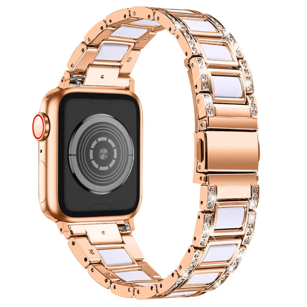 Mega sejt Apple Watch Series 7 41mm Metal og Rhinsten Rem - Pink#serie_10