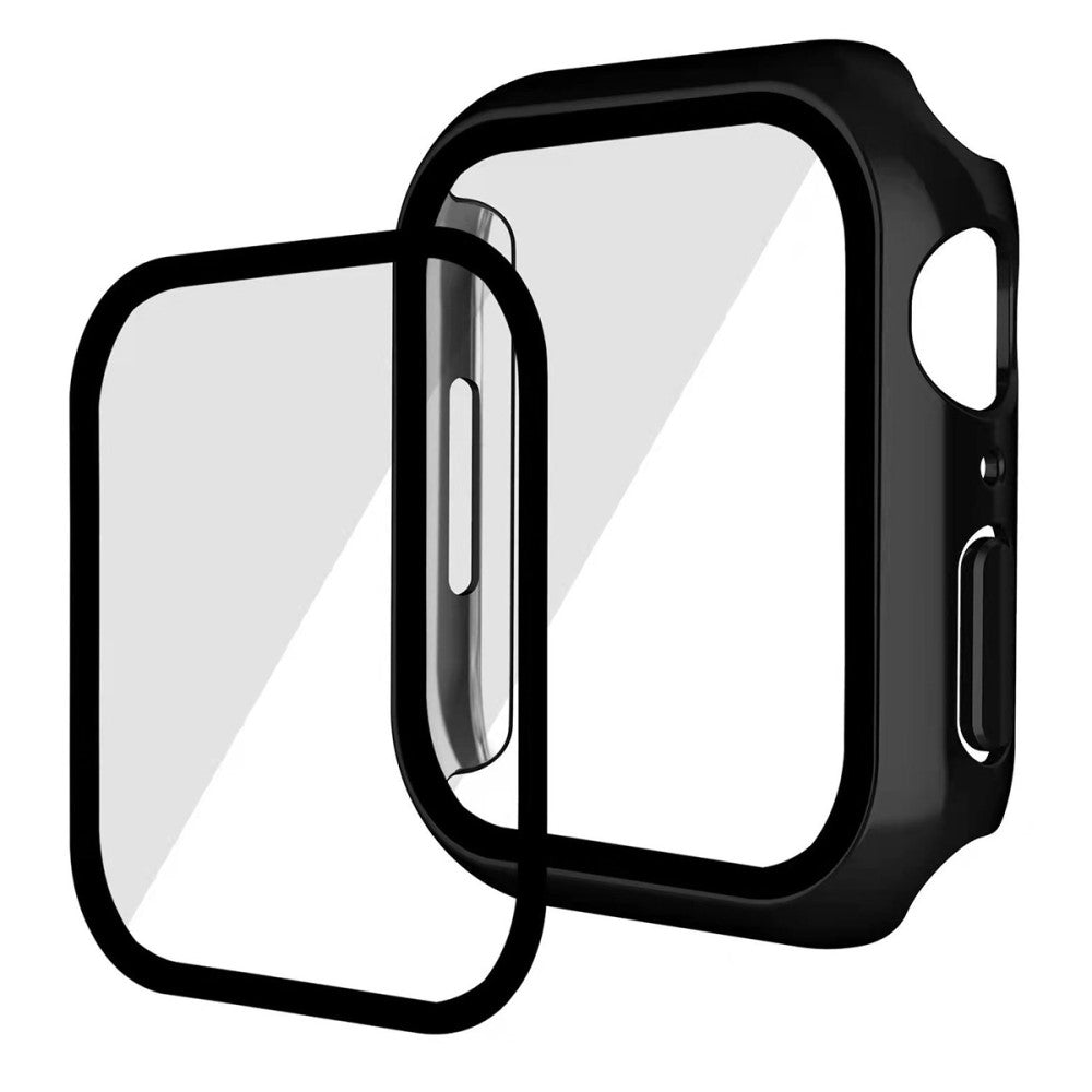 Rigtigt Fed Apple Watch Series 7 41mm Cover med Skærmbeskytter i Plastik og Hærdet Glas - Sort#serie_1