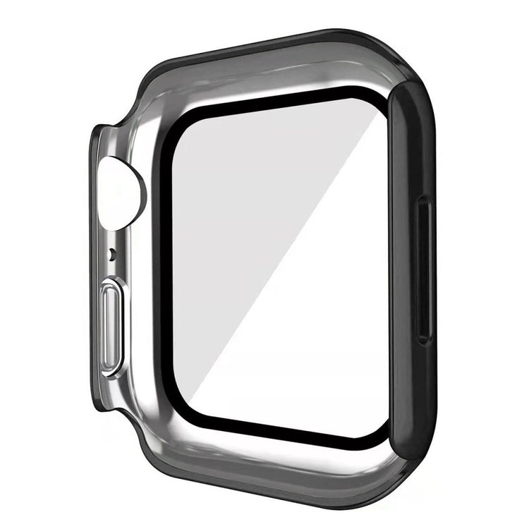 Rigtigt Fed Apple Watch Series 7 41mm Cover med Skærmbeskytter i Plastik og Hærdet Glas - Sølv#serie_2