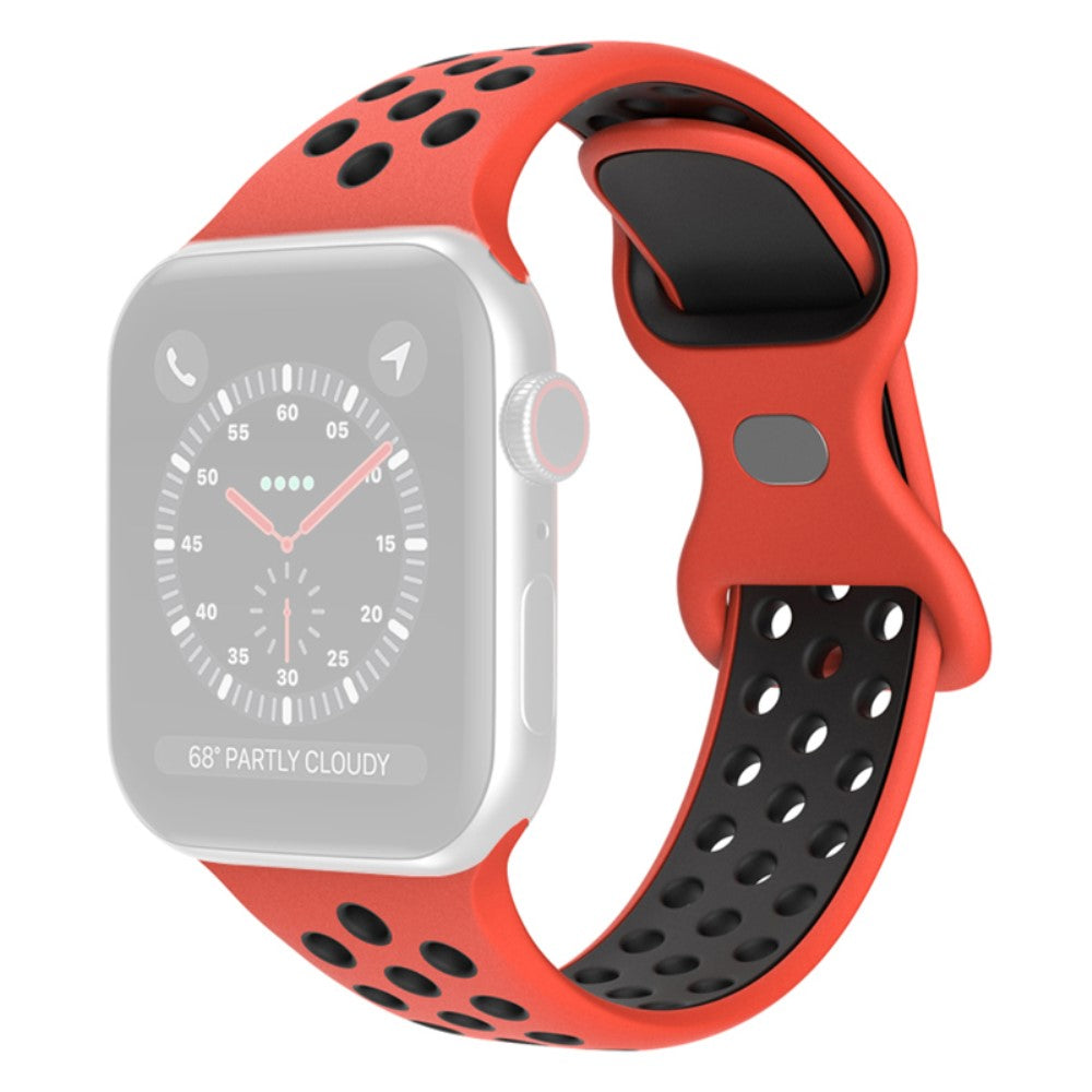 Rigtigt flot Apple Watch Series 7 41mm Silikone Rem - Rød#serie_9