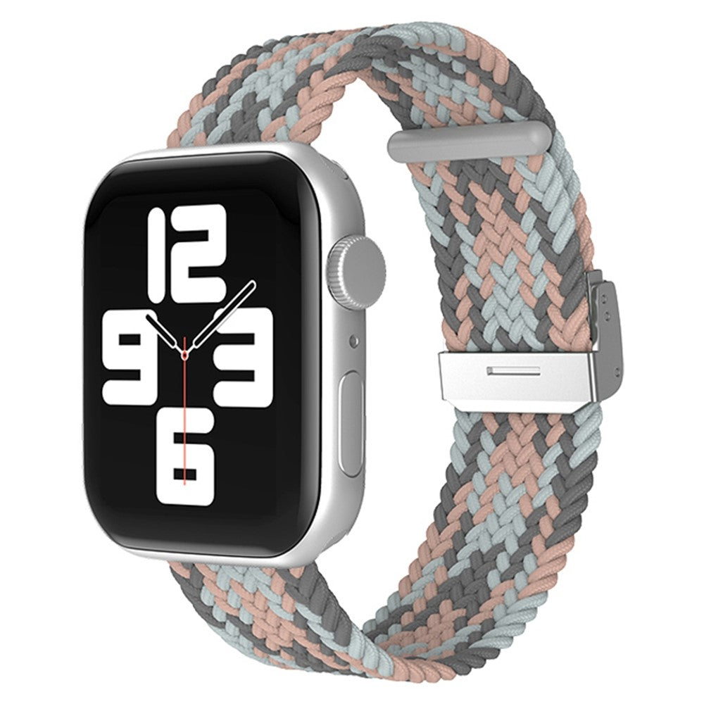 Helt vildt hårdfør Apple Watch Series 7 41mm Stof Urrem - Sølv#serie_2