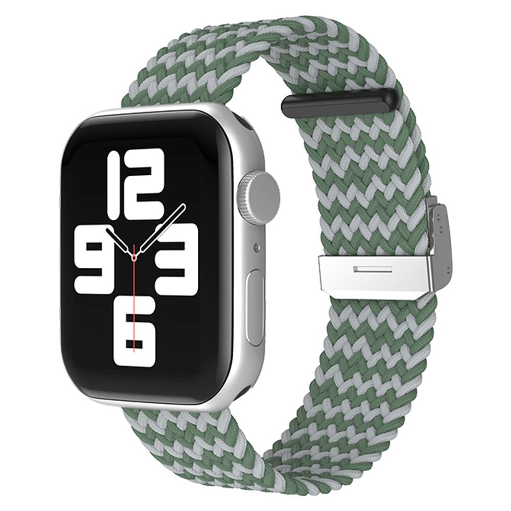 Helt vildt hårdfør Apple Watch Series 7 41mm Stof Urrem - Sølv#serie_24