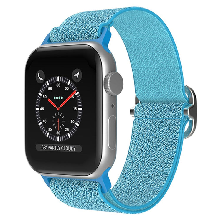 Meget holdbart Apple Watch Series 7 41mm Stof Urrem - Blå#serie_11