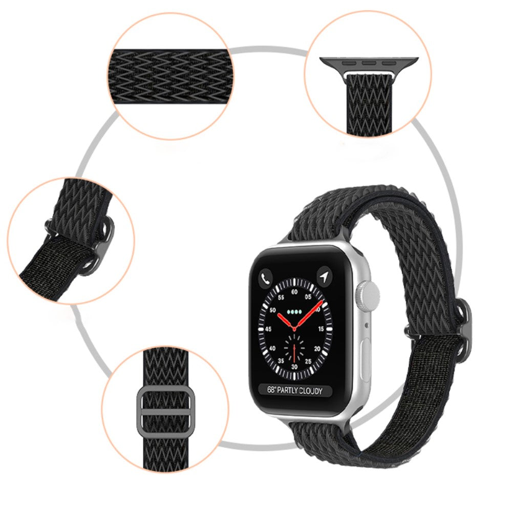 Helt vildt elegant Apple Watch Series 7 41mm Stof Urrem - Hvid#serie_2