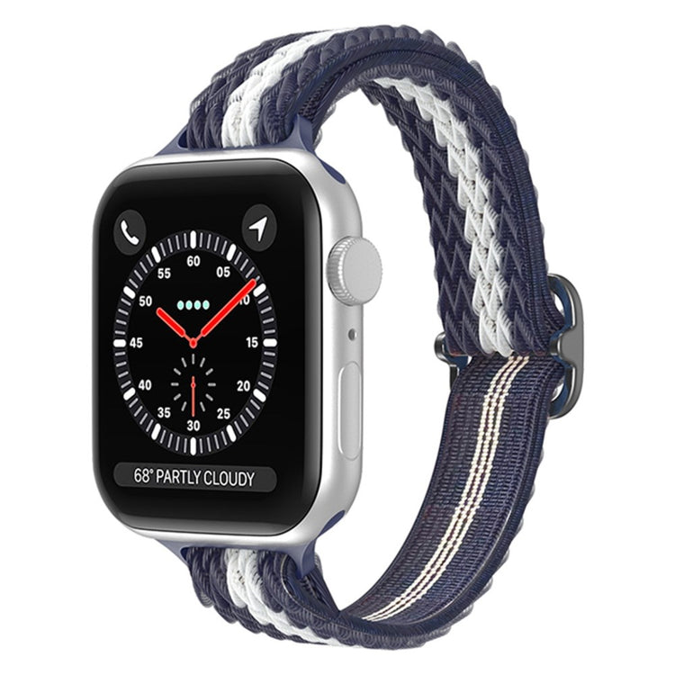 Helt vildt elegant Apple Watch Series 7 41mm Stof Urrem - Blå#serie_8