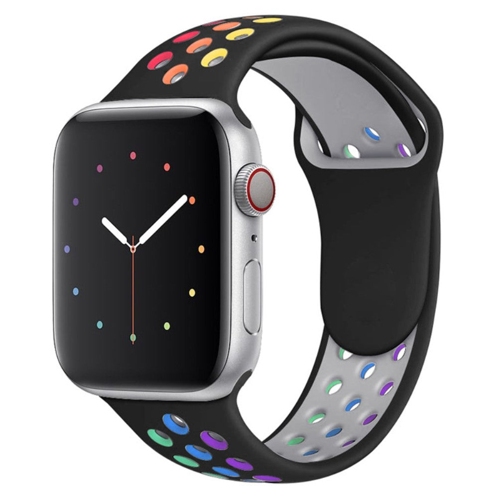 Rigtigt cool Apple Watch Series 7 41mm Silikone Urrem - Sort#serie_2