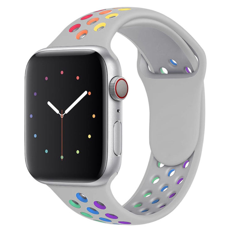 Rigtigt cool Apple Watch Series 7 41mm Silikone Urrem - Sølv#serie_4