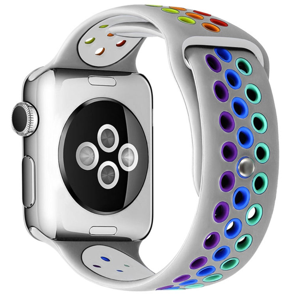 Vildt fed Apple Watch Series 7 41mm Silikone Rem - Sølv#serie_4