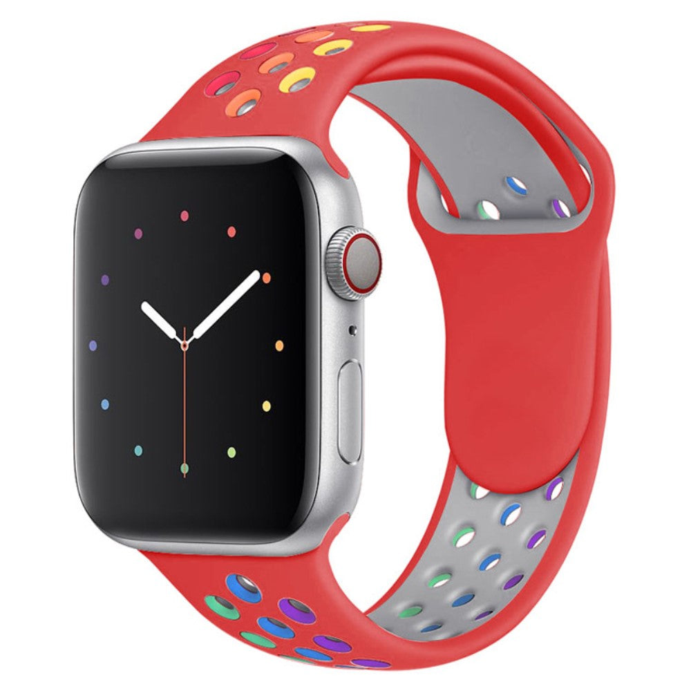 Rigtigt cool Apple Watch Series 7 41mm Silikone Urrem - Rød#serie_5