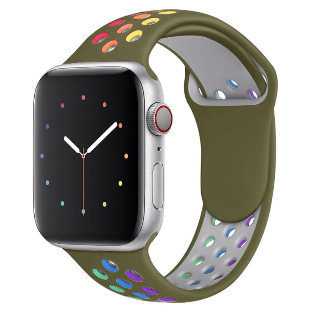 Rigtigt cool Apple Watch Series 7 41mm Silikone Urrem - Grøn#serie_8