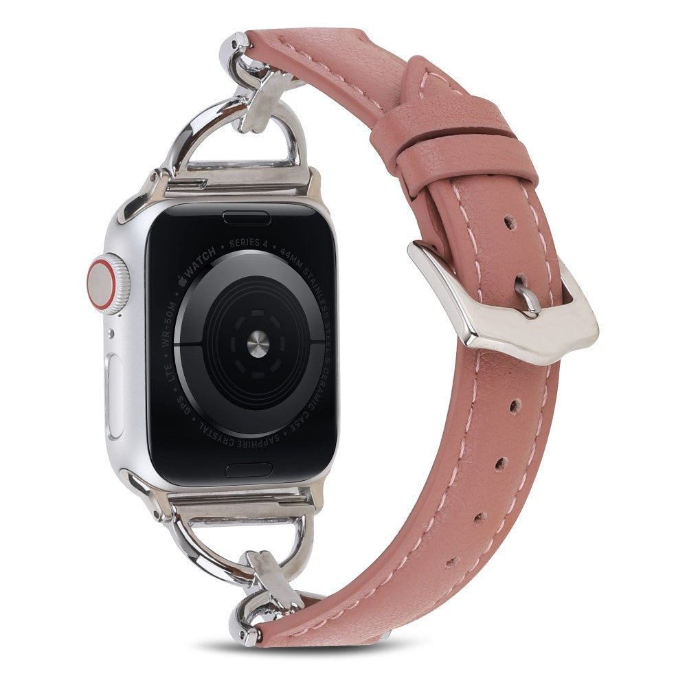 Mega godt Apple Watch Series 7 41mm Ægte læder Rem - Pink#serie_2