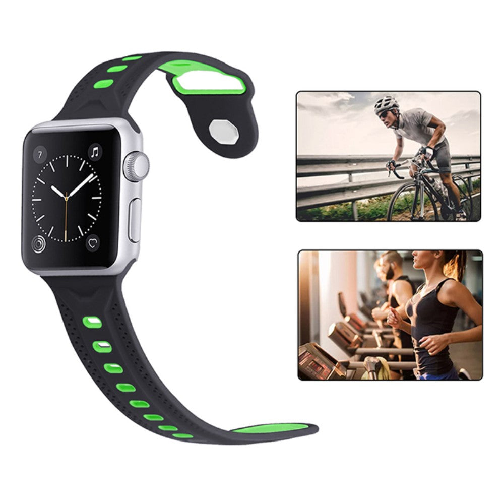 Vildt pænt Apple Watch Series 7 41mm Silikone Urrem - Sort#serie_4