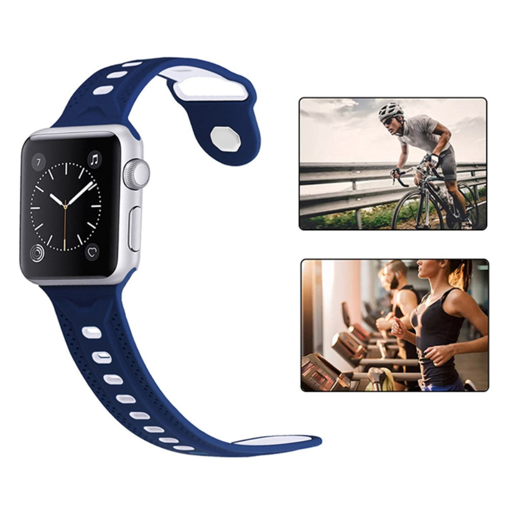 Vildt pænt Apple Watch Series 7 41mm Silikone Urrem - Blå#serie_5