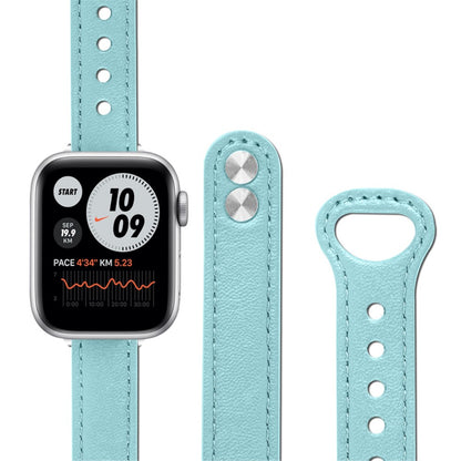 Rigtigt cool Universal Apple Ægte læder Urrem - Blå#serie_10