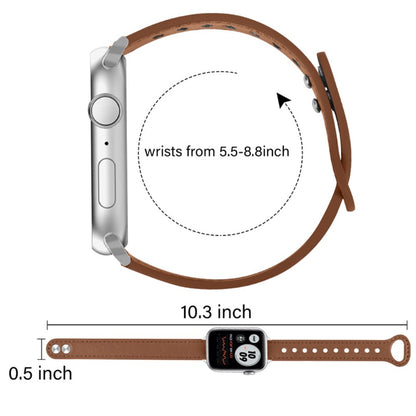 Rigtigt cool Universal Apple Ægte læder Urrem - Brun#serie_11