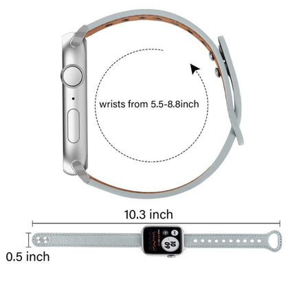 Rigtigt cool Universal Apple Ægte læder Urrem - Sølv#serie_8